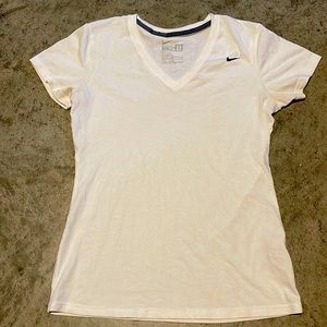 White Nike Dri-Fit V-neck Tshirt